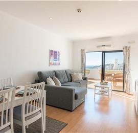 1 Bedroom Apartment with Balcony, Shared Pool and Sea Views in Albufeira, Sleeps 3-5